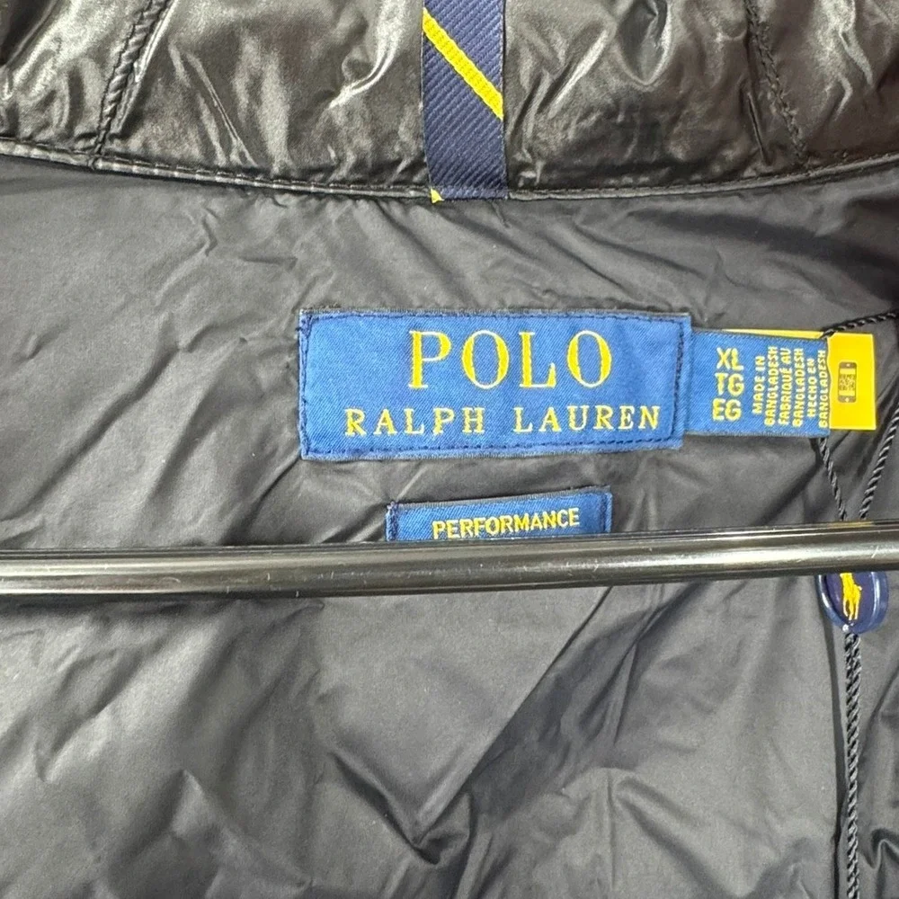 Polo Ralph Lauren Men's Black Insulated Nylon Puffer‎ Jacket Size XL Performance